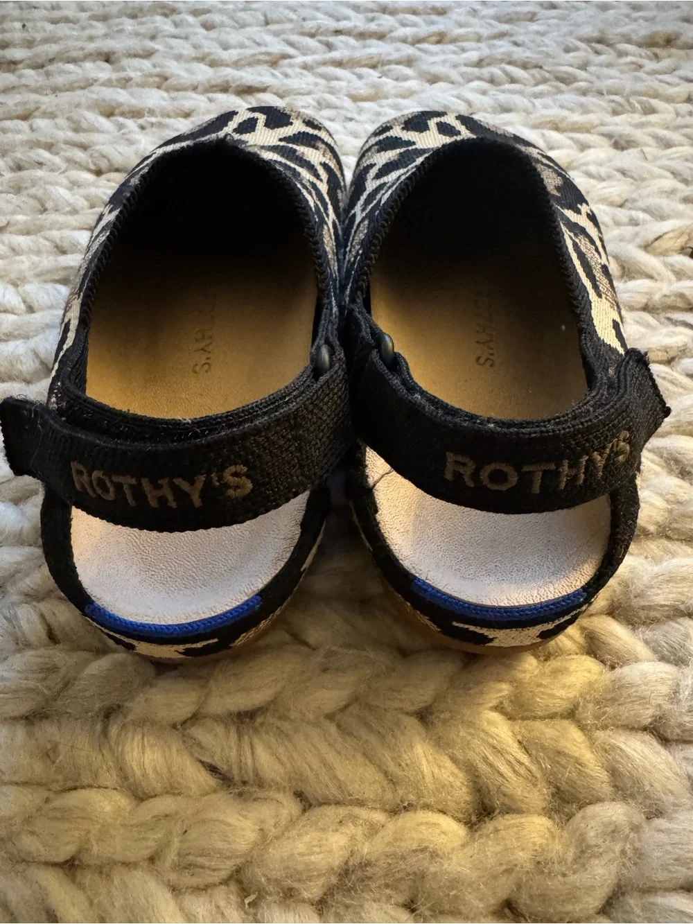 Rothy's Kids Leopard Print Mary Janes - Black & Tan Sz3